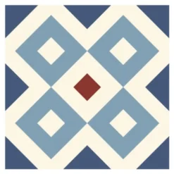 STC Stickers Muraux 6 Stickers Carreaux De Ciment Bleu 15x15cm