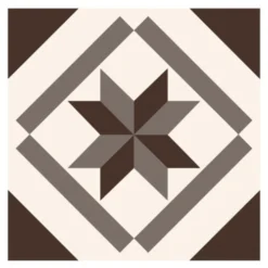 STC Stickers Muraux 6 Stickers Carreaux De Ciment Marron 15 X 15 Cm