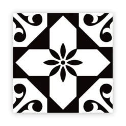 STC Stickers Muraux 6 Stickers Carreaux De Ciment Noir Et Blanc 15x15cm