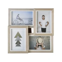 EMDE Cadres Et Albums Photos Cadre Multivues Liserés 4 Photos En Bois Blanc
