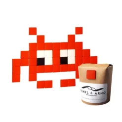 Fenel & Arno Stickers Muraux Mosaïque Invaders En Verre Rouge -Papiers peints Soldes mosaique invaders en verre rouge 10