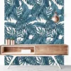 Le Grand Cirque Papiers Peints Papier Peint Adhésif Palmeraie Bleu Paon 80cmx2m50 -Papiers peints Soldes papier peint adhesif palmeraie bleu paon 80cmx2m50 1