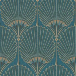 Hexoa Papiers Peints Papier Peint Art Deco Bleu Paon 53x1000cm 6 Hexoa Papiers Peints Papier Peint Art Deco Bleu Paon 53x1000cm -Papiers peints Soldes papier peint art deco bleu paon 53x1000cm 1