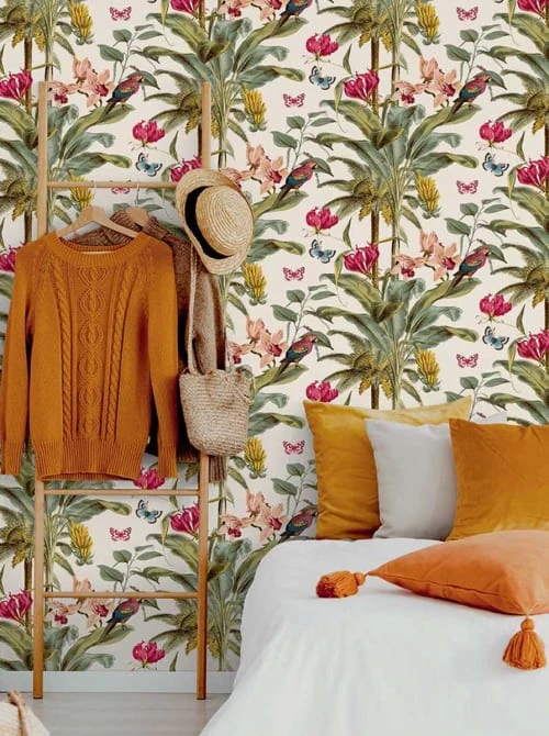 Hexoa Papiers Peints Papier Peint Bananier Et Orchidées 53x1000cm 3 Hexoa Papiers Peints Papier Peint Bananier Et Orchidées 53x1000cm