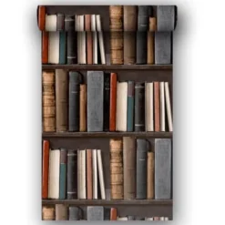Hexoa Papiers Peints Papier Peint Bibliothèque 53x840cm -Papiers peints Soldes papier peint bibliotheque 53x840cm 1