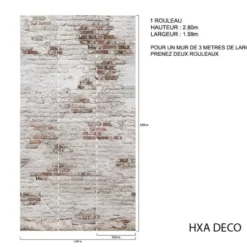 Hexoa Papiers Peints Papier Peint Briques 53x840cm -Papiers peints Soldes papier peint briques 53x840cm 1
