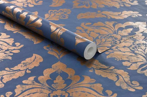 Boutique Papiers Peints Papier Peint Damaris Bleu 1005x52cm 5 Boutique Papiers Peints Papier Peint Damaris Bleu 1005x52cm – Image 3