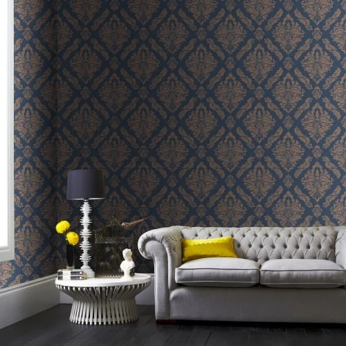 Boutique Papiers Peints Papier Peint Damaris Bleu 1005x52cm 3 Boutique Papiers Peints Papier Peint Damaris Bleu 1005x52cm