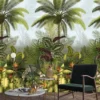 Hexoa Papiers Peints Papier Peint Decor Tropical Fleuri 53x840cm -Papiers peints Soldes papier peint decor tropical fleuri 53x840cm
