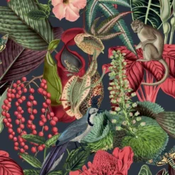 Hexoa Papiers Peints Papier Peint Fleurs Et Animaux 53x1000cm -Papiers peints Soldes papier peint fleurs et animaux 53x1000cm 2