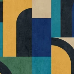 Hexoa Papiers Peints Papier Peint Graphique Blue Block 53x840cm -Papiers peints Soldes papier peint graphique blue block 53x840cm 1