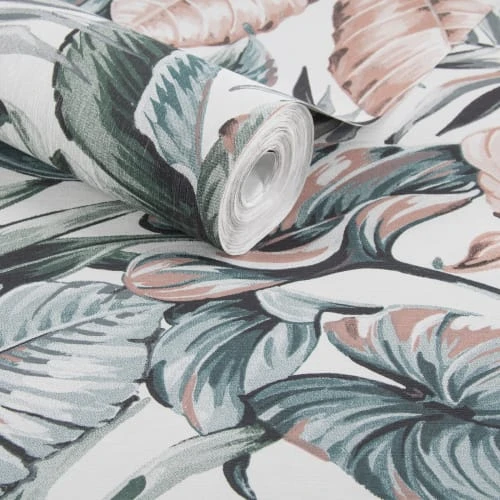 Boutique Papiers Peints Papier Peint Intissé Feuilles Exotiques Gris Et Rose 1005x52cm 6 Boutique Papiers Peints Papier Peint Intissé Feuilles Exotiques Gris Et Rose 1005x52cm – Image 4