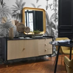 Maisons Du Monde Papiers Peints Papier Peint Intissé Imprimé Jungle Noir Et Blanc 300x350 -Papiers peints Soldes papier peint intisse imprime jungle noir et blanc 300x350 1000 14 34 223853 5