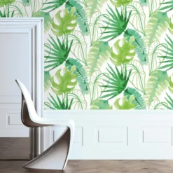 Superfresco Easy Papiers Peints Papier Peint Intissé Jungle Fever Grainé Blanc Vert 1005x52cm -Papiers peints Soldes papier peint intisse jungle fever graine blanc vert 1005x52cm 2