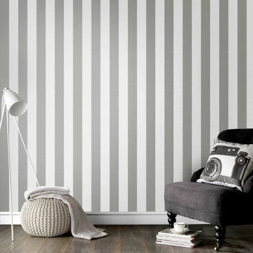 Superfresco Easy Papiers Peints Papier Peint Intissé Lynn Rayures Gris Blanc 1005x52cm 5 Superfresco Easy Papiers Peints Papier Peint Intissé Lynn Rayures Gris Blanc 1005x52cm – Image 3