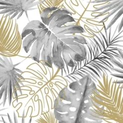 Hexoa Papiers Peints Papier Peint Jungle Monstera Dorée 53x1000cm -Papiers peints Soldes papier peint jungle monstera doree 53x1000cm 1