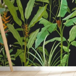 Yeda Design Papiers Peints Papier Peint Motifs Bananiers Fleurs Noir 255x260cm -Papiers peints Soldes papier peint motifs bananiers fleurs noir 255x260cm 1