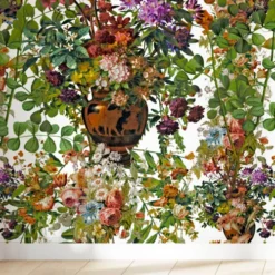 Yeda Design Papiers Peints Papier Peint Motifs Fleurs Feuillage Blanc 425x260cm -Papiers peints Soldes papier peint motifs fleurs feuillage blanc 425x260cm 1