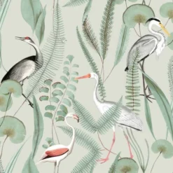 Hexoa Papiers Peints Papier Peint Oiseaux Herons 53x1000cm -Papiers peints Soldes papier peint oiseaux herons 53x1000cm 1