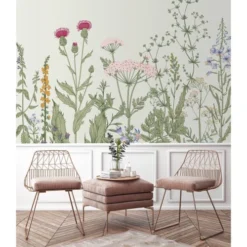 Lé Papiers De Ninon Papiers Peints Papier Peint Panoramique En Papier Vert Chèvrefeuille 192x270 -Papiers peints Soldes papier peint panoramique en papier vert chevrefeuille 192x270 4