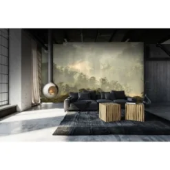 Lé Papiers De Ninon Papiers Peints Papier Peint Panoramique En Papier Vert Kaki 384x270 -Papiers peints Soldes papier peint panoramique en papier vert kaki 384x270 3