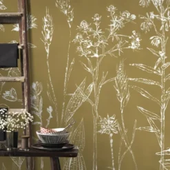 Art For The Home Papiers Peints Papier Peint Panoramique Fleurs Des Champs Kaki 280x300cm -Papiers peints Soldes papier peint panoramique fleurs des champs kaki 280x300cm 2