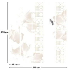 Papiers peints Soldes -Papiers peints Soldes papier peint panoramique graphique floral 240x270cm boho chic 1