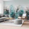 99Déco Papiers Peints Papier Peint Panoramique Graphique Turquoise 336x270cm