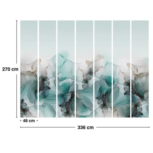 99Déco Papiers Peints Papier Peint Panoramique Graphique Turquoise 336x270cm 6 99Déco Papiers Peints Papier Peint Panoramique Graphique Turquoise 336x270cm – Image 4