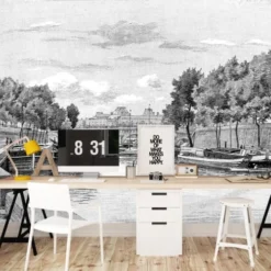 Ciment Factory Papiers Peints Papier Peint Panoramique Gravure La Seine 270x390cm 9 Ciment Factory Papiers Peints Papier Peint Panoramique Gravure La Seine 270x390cm -Papiers peints Soldes papier peint panoramique gravure la seine 270x390cm 3