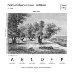 Ciment Factory Papiers Peints Papier Peint Panoramique Gravure Les Oliviers 390x270cm -Papiers peints Soldes papier peint panoramique gravure les oliviers 390x270cm 10