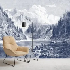 Ciment Factory Papiers Peints Papier Peint Panoramique Gravure Montana 390x270cm -Papiers peints Soldes papier peint panoramique gravure montana 390x270cm 5