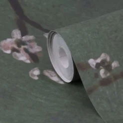 Art For The Home Papiers Peints Papier Peint Panoramique Intissé Cerisiers Japonais Vert 300x280cm -Papiers peints Soldes papier peint panoramique intisse cerisiers japonais vert 300x280cm 2