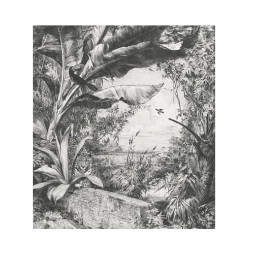 Art For The Home Papiers Peints Papier Peint Panoramique Jungle Sauvage Noir Blanc 280x250cm 4 Art For The Home Papiers Peints Papier Peint Panoramique Jungle Sauvage Noir Blanc 280x250cm – Image 2