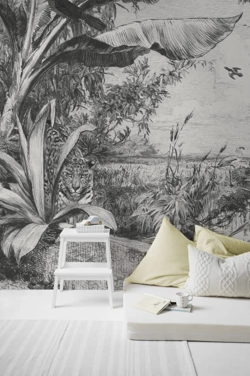 Art For The Home Papiers Peints Papier Peint Panoramique Jungle Sauvage Noir Blanc 280x250cm 3 Art For The Home Papiers Peints Papier Peint Panoramique Jungle Sauvage Noir Blanc 280x250cm