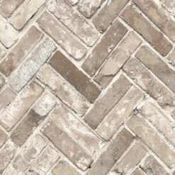 Hexoa Papiers Peints Papier Peint Trompe L'œil Brique Chevron 53x1000cm -Papiers peints Soldes papier peint trompe l oeil brique chevron 53x1000cm 1