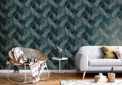 Hexoa Papiers Peints Papier Peint Tropical Palme Bleue 53x1000cm 3 Hexoa Papiers Peints Papier Peint Tropical Palme Bleue 53x1000cm