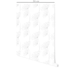Decochic Papiers Peints Papier Peint Vinyle Adhésif Pissenlits Gris 50x300 Cm -Papiers peints Soldes papier peint vinyle adhesif pissenlits gris 50x300 cm 1