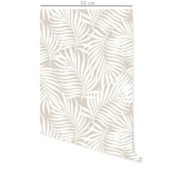 Decochic Papiers Peints Papier Peint Vinyle Adhésif Tropicale Gris Tourterelle 50x300 Cm -Papiers peints Soldes papier peint vinyle adhesif tropicale gris tourterelle 50x300 cm 1