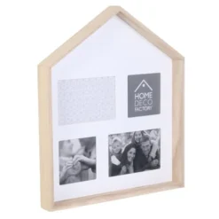 The Home Deco Factory Cadres Et Albums Photos Pêle-mêle Design Bois Maison 4 Photos Marron
