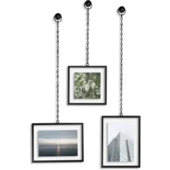 Umbra Cadres Et Albums Photos Set De 3 Cadres Photos Fotochain Métal Noir -Papiers peints Soldes set de 3 cadres photos fotochain metal noir 3