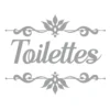 STC Stickers Muraux Sticker Décoratif De Porte Toilettes L19cm -Papiers peints Soldes sticker decoratif de porte toilettes l19cm