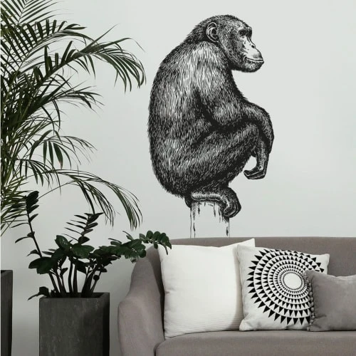 STC Stickers Muraux Sticker Mural Chimpanzé H68,5cm 4 STC Stickers Muraux Sticker Mural Chimpanzé H68,5cm – Image 2